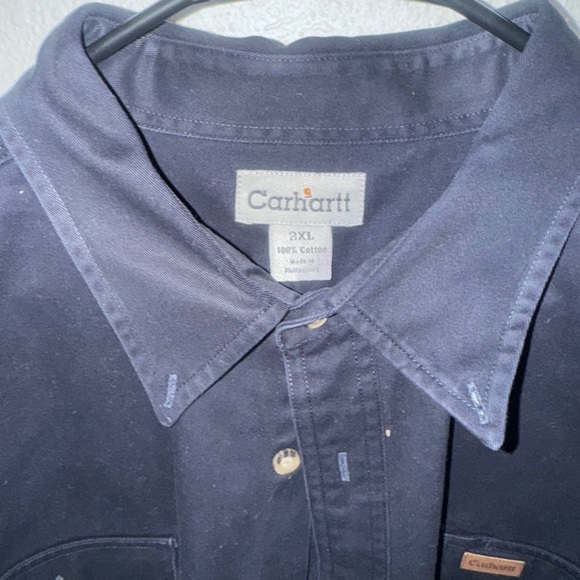 Carhartt Navy Button-Up Shirt - Picture 2 of 4
